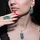 Lizard jewelry set with malachite in 925 silver AN0020. Jewelry Sets. Sunny Silver. Online shopping on My Livemaster.  Фото №2