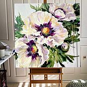 Картины и панно handmade. Livemaster - original item Painting flowers with oil. Handmade.