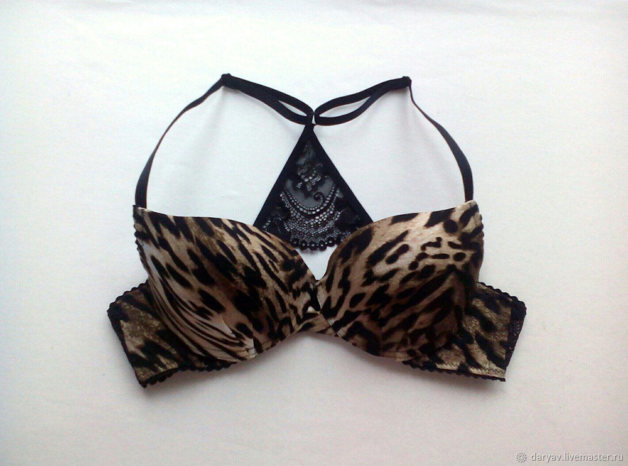 Leopard print bra cups with the effect push-up, Bras, St. Petersburg,  Фото №1