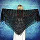 Black hand knit shawl,Lace Russian shawl,Wool wrap,Cape №93. Shawls. Oksana (superplatok). Online shopping on My Livemaster.  Фото №2