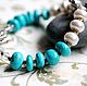 Bracelet No. №2 - turquoise and pearls. Bead bracelet. Soaphand-made. Online shopping on My Livemaster.  Фото №2