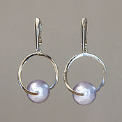 Украшения handmade. Livemaster - original item Ring Earrings with Cotton Pearls Lilac Earrings Large Earrings. Handmade.