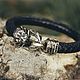 Scorpion Bracelet | Silver | Braided Leather. Braided bracelet. totemicashop. Online shopping on My Livemaster.  Фото №2