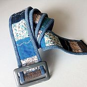 Аксессуары handmade. Livemaster - original item Women`s denim belt. Patchwork belt.. Handmade.