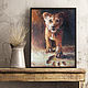Lion cub, oil painting on canvas, gift to a child, in the nursery, Pictures, St. Petersburg,  Фото №1