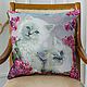 Decorative tapestry pillowcase 'Kittens in Lilac'. Pillowcases. Knitted cozy. Online shopping on My Livemaster.  Фото №2