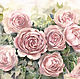 Картина акварелью с розами - Розовые розы живопись, Картины, Подольск,  Фото №1
