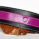 Woman Wide Leather Cuff, Purple Leather Bracelet. Hard bracelet. Made In Rainbow. My Livemaster. Фото №5