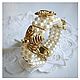 Браслет винтаж 1928 Jewelry жемчуг пчёлы шмели под золото. Браслет из бусин. Винтажные сокровища. Ярмарка Мастеров.  Фото №4