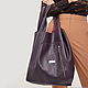 Bolso de cuero Popper Púrpura-bolso de hombro bolsa de cuero bolsa de cuero, Shopper, Moscow,  Фото №1