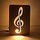 Treble clef wooden night lamp, Musical souvenirs, Moscow,  Фото №1