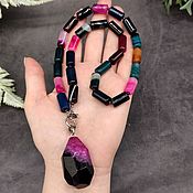 Украшения handmade. Livemaster - original item Necklace made of natural multicolored agate. Handmade.