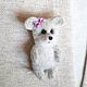 Mouse brooch made of wool, Miniature figurines, Moscow,  Фото №1