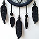 Small knitted black dream catcher with feathers. Dream catchers. Вязаные ловцы снов My_lace_dreams. My Livemaster. Фото №4