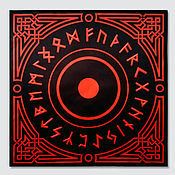 Фен-шуй и эзотерика handmade. Livemaster - original item Circle of Power, runic tablecloth (red-black). Handmade.