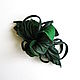 Заколка автомат цветок для волос Emerald зеленый изумрудный. Заколки. De-Si-Re          Юлия Ру. Интернет-магазин Ярмарка Мастеров.  Фото №2