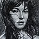 Portrait of Monica Bellucci in charcoal on paper, Commission a portrait, order a portrait from photos, order a portrait in pencil on the photo to order a portrait from photo, portrait, portrait photog