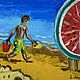  Oil painting 'On the beach', Pictures, Moscow,  Фото №1