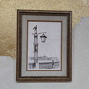 Картины и панно handmade. Livemaster - original item Painting lanterns of St. Petersburg drawings embankment drawing souvenirs of St. Petersburg. Handmade.