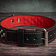 BDSM leather collar with rivets BLACK-n-RED. Collar. Dogma Leather Goods. Online shopping on My Livemaster.  Фото №2