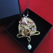 Украшения handmade. Livemaster - original item Polymer clay necklace, neck jewelry, art Nouveau.. Handmade.