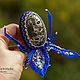 Brooch-pin: Royal blue beetle with super sparkling Geode. Brooch. Brooches. N_Belokon_jewelry. My Livemaster. Фото №6