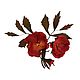 Брошь из натуральной кожи: цветок Красные анютины глазки. Брошь-булавка. Кожаные затеи (Evgenia). Ярмарка Мастеров.  Фото №5