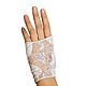 Size 7. Mittens made of guipure and ivory leather'. Vintage gloves. Butichok from N.. Online shopping on My Livemaster.  Фото №2