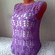 Lightweight vest t-shirt 'Flower garden' handmade. Vests. hand knitting from Galina Akhmedova. Online shopping on My Livemaster.  Фото №2