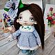  Текстильная кукла Мальва Лесная Примли Блю. Интерьерная кукла. teensy dolls. Ярмарка Мастеров.  Фото №5