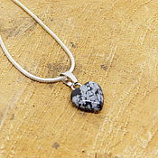 Украшения handmade. Livemaster - original item Obsidian heart pendant on a chain. Handmade.