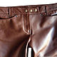 Brown leather jeans for men made of genuine leather. Mens pants. Lollypie - Modiste Cat. Online shopping on My Livemaster.  Фото №2