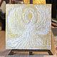 Painting angel on gold on a mini easel 10h10h0,5 cm. Pictures. Larisa Shemyakina Chuvstvo pozitiva (chuvstvo-pozitiva). Интернет-магазин Ярмарка Мастеров.  Фото №2