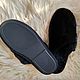 Men's sheepskin Slippers closed ' Black'. Slippers. Warm gift. Online shopping on My Livemaster.  Фото №2