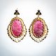 pink. Pink earrings with Rhodonite. 24-carat gold. Earrings. Elena Potsepnya Jewelry. My Livemaster. Фото №4