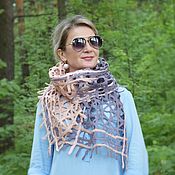 Аксессуары handmade. Livemaster - original item Felted wool scarf.Felted merino wool mesh scarf. Handmade.