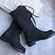 Women's boots ' Moulin Rouge black nubuck black sole', High Boots, Moscow,  Фото №1