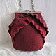 Сумка женская валяная, сумочка с фермуаром "Royal Red", Clasp Bag, Khmelnitsky,  Фото №1