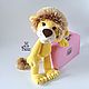 Levushka knitted toy lion as a gift a lion cub made of plush yarn, Stuffed Toys, Volokolamsk,  Фото №1