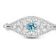 Золотой браслет с неоновым апатитом 3,18  ct, сапфирами и бриллиантами. Браслет жесткий. AMG. Ярмарка Мастеров.  Фото №6