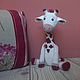 Stuffed Toy Giraffe Large Knitted White with Pink. Amigurumi dolls and toys. Вязаные игрушки - Ольга (knitlandiya). My Livemaster. Фото №6