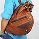 Рюкзак-мешок на одной лямке Рыжий с коричневым, Рюкзаки, Москва,  Фото №1
