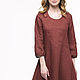 Order Brown linen dress in the style boho. etnoart. Livemaster. . Dresses Фото №3