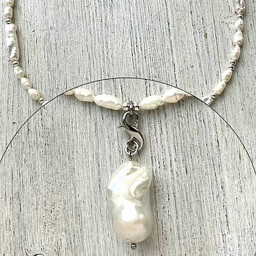 Украшения ручной работы. Ярмарка Мастеров - ручная работа Съемный кулон  из культивированного барочного  жемчуга. Handmade.