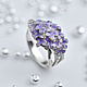 Lilac Ring, Silver ring, Enamel ring, Ring with stones, Rings, St. Petersburg,  Фото №1
