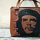 Bag from a genuine leather with reverse applique 'Che Guevara'. Classic Bag. Gelekoka. Handmade leather bags.. Online shopping on My Livemaster.  Фото №2