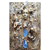 Картины и панно handmade. Livemaster - original item Sculptural painting Tree of Life. Love, symbolism. Handmade.