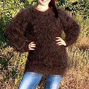 Одежда handmade. Livemaster - original item Sweater pullover knitted, down-filled Oversized 100% goat down. Handmade.