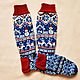 Socks with reindeer, Christmas socks, A practical gift for a girl. Knee. Nadezhda Perepelitsa. Online shopping on My Livemaster.  Фото №2