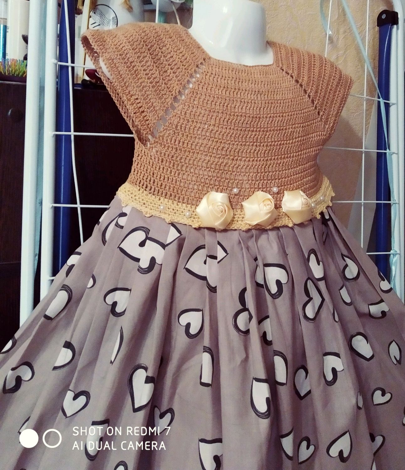 Онлайн вязание комбинированного платья для девочек. Начинаем!!!